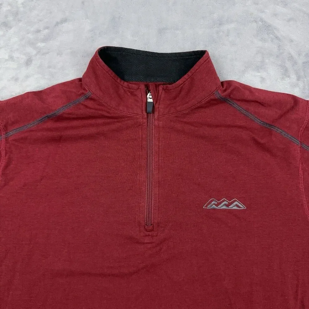 Tasc Pullover Shirt Mens Sz M Red Carrollton 1/4 Zip Bamboo Performance Athletic